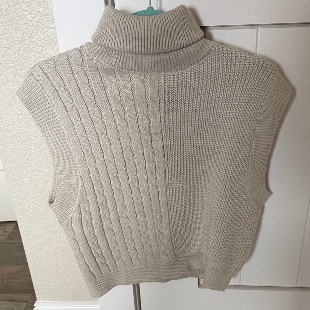 Le Lis Taupe Cowl Neck Sweater Vest